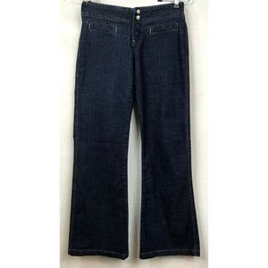 Vtg Wide Leg Button Fly Jeans 90s Low Rise Sz 5